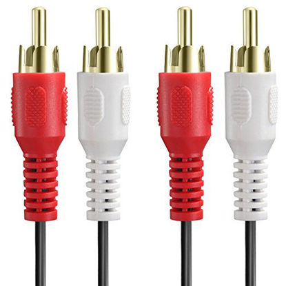 Picture of 2-RCA Male to 2-RCA Male (6 FT), Fosmon Dual 2 RCA Cable, Stereo Audio 2RCA Cord Male to Male Connector