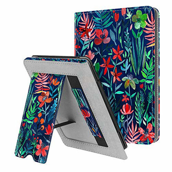Picture of Fintie Stand Case for Kindle Paperwhite (Fits All-New 10th Generation 2018 / All Paperwhite Generations) - Premium PU Leather Protective Sleeve Cover with Card Slot and Hand Strap, Jungle Night