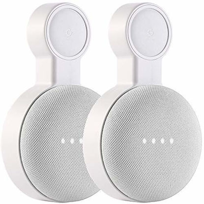 Picture of Outlet Wall Mount Holder for Google Nest Mini and Google Home Mini, A Space-Saving Accessories with Cord Management for Google Mini Smart Speaker, No Messy Wires or Screws (2 Pack)