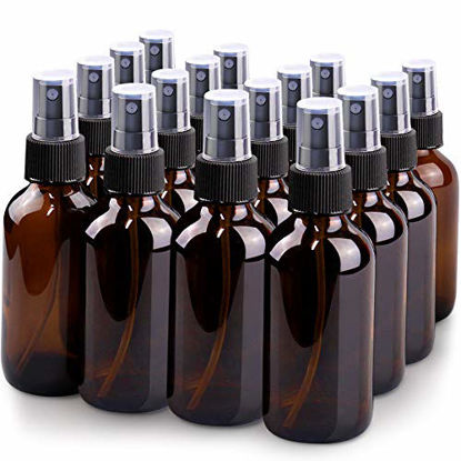 Picture of Spray Bottle, Wedama 4oz Fine Mist Glass Spray Bottle, Little Refillable Liquid Containers for Watering Flowers Cleaning(16 Pack, Amber)