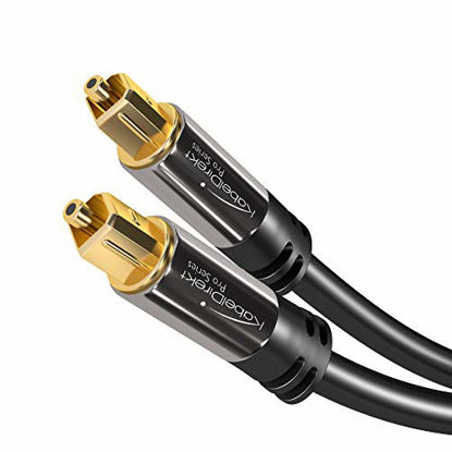 Picture of KabelDirekt - Optical Digital Audio Cable (25 Feet) Home Theater Fiber Optic Toslink Male to Male Gold Plated Optical Cables Best For Playstation & Xbox - Pro Series