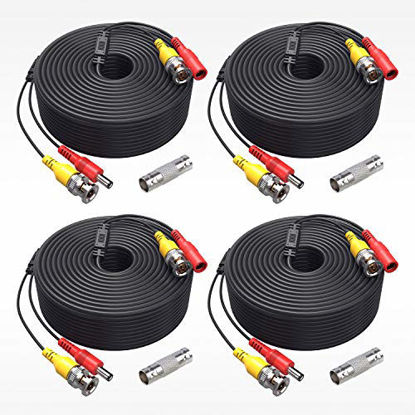 Picture of ANNKE (4) 150 Feet Video Power Cable for Security Camera System, All-in-One BNC Video and Power CCTV Security Camera Cable with Female Connectors-W100 (4-Pack)