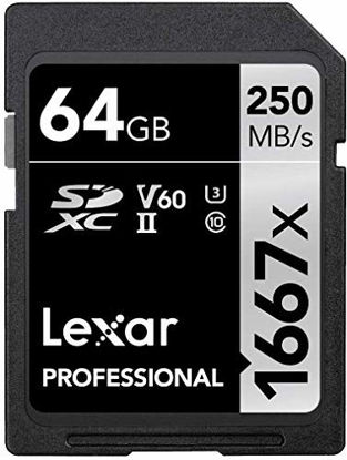 Picture of Lexar Professional (LSD64GCBNA1667) 1667X 64GB SDXC Uhs-II/U3