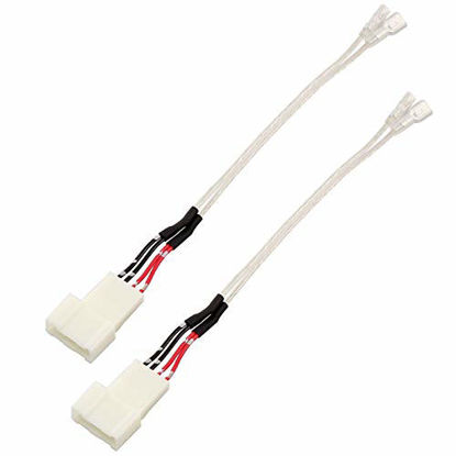 Picture of RED WOLF Car Front Center Dash Pro Tweeter Audio Speaker Wiring Harness Replacement for 2012-2019 Toyota Corolla, 2008-2019 Toyota Highlander, Subaru 2012-2020 Factory Speaker Connector 1 Pair