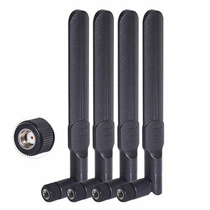 Picture of Bingfu Dual Band WiFi 2.4GHz 5GHz 5.8GHz 8dBi MIMO RP-SMA Male Antenna (4-Pack) for WiFi Router Signal Booster Repeater Wireless Network Card USB Adapter Security IP Camera Video Surveillance Monitor
