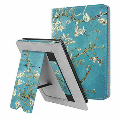 Picture of Fintie Stand Case for Kindle Paperwhite (Fits All-New 10th Generation 2018 / All Paperwhite Generations) - Premium PU Leather Protective Sleeve Cover with Card Slot and Hand Strap, Blossom