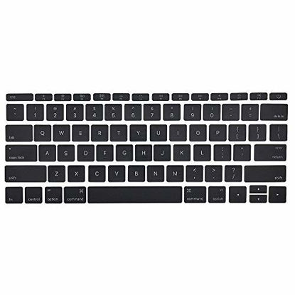 Picture of MMOBIEL US Keyboard Key Caps Full Set Replacement Compatible with MacBook Pro Retina 13" 15" A1989 A1990 A1932 (Black)