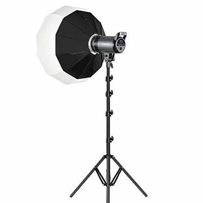 Picture of Bi-Color LED Video Light, GVM 100W Photography Lighting with Bowens Mount, APP Control System, Lantern Softbox Video Lighting Kit for YouTube Outdoor Studio, Dimmable 3200K-5600K, CRI 97+
