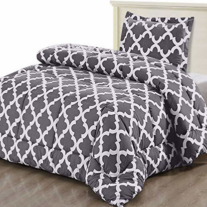Picture of Utopia Bedding Printed Comforter Set (Twin/Twin XL, Grey) with 1 Pillow Sham - Luxurious Brushed Microfiber - Down Alternative Comforter - Soft and Comfortable - Machine Washable