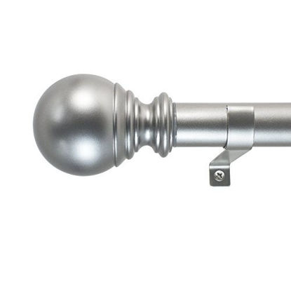 Picture of Decopolitan Ball Single Telescoping Drapery Rod Set, Short, Silver