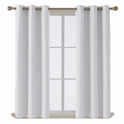 Picture of Deconovo Darken Thermal Insulated Blackout Drape Grommet Curtain for Living Room, 42x63 Inch, Off White