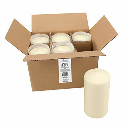 Picture of Stonebriar SB-SP-3548A Tall 3 x 6 Inch Unscented Ivory Pillar Candle Set, Set of 6, 3x6