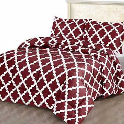 Picture of Utopia Bedding Printed Comforter Set (King/Cal King, Red) with 2 Pillow Shams - Luxurious Brushed Microfiber - Down Alternative Comforter - Soft and Comfortable - Machine Washable
