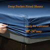 Picture of SONORO KATE Bed Sheet Set Super Soft Microfiber 1800 Thread Count Luxury Egyptian Sheets Fit 18 - 24 Inch Deep Pocket Mattress Wrinkle and Hypoallergenic-6 Piece (Navy Blue, Full)