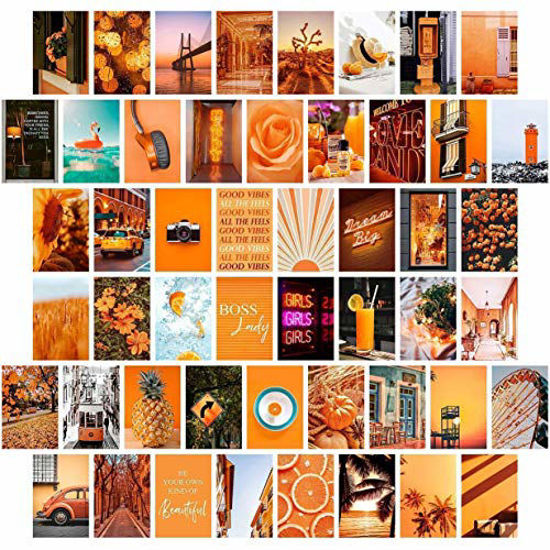 GetUSCart- Orange Wall Collage Kit Aesthetic Pictures, Bedroom Decor ...
