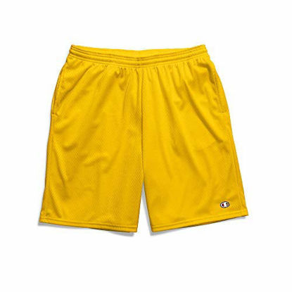 Picture of Champion Men's Long Mesh Short with Pockets, team gold, Small