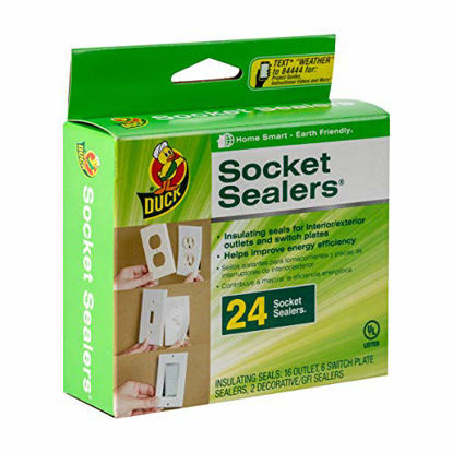 Picture of Duck Brand Socket Sealers Variety Pack, 16 Outlet Sealers and 6 Switch Plates, 2 Decorative Covers, White, 283333