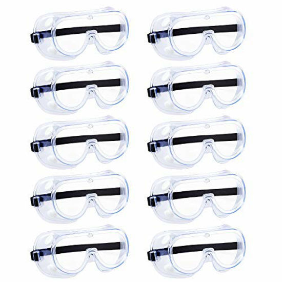 Picture of Safety Goggles, Protective Safety Glasses, Soft Crystal Clear Eye Protection - Perfect for Construction, Shooting, Lab Work, and More (10 Pack)