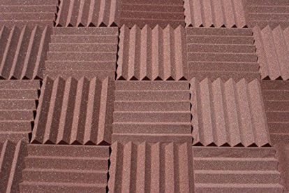 Picture of Soundproofing Acoustic Studio Foam - Brown Color - Wedge Style Panels 12x12x2 Tiles - 4 Pack