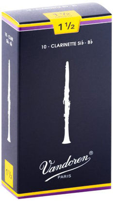 Picture of Vandoren CR1015 Bb Clarinet Traditional Reeds Strength 1.5; Box of 10