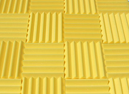 Picture of Soundproofing Acoustic Studio Foam - Yellow Color - Wedge Style Panels 12x12x2 Tiles - 4 Pack