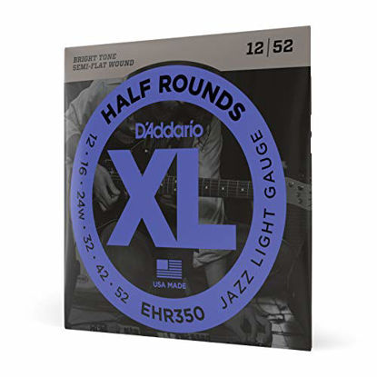 Picture of D'Addario EHR350 Half Round Electric Guitar Strings, Jazz Light, 12-52