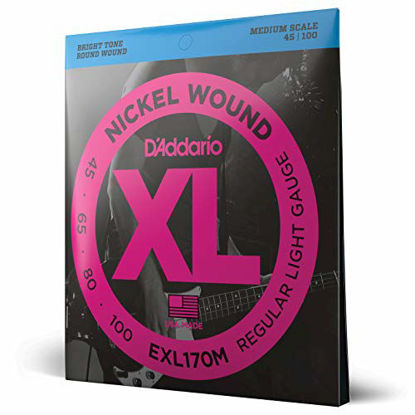 Picture of D'Addario EXL170M Nickel Wound Bass Guitar Strings, Light, 45-100, Medium Scale