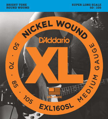 Picture of D'Addario EXL160SL Nickel Wound Bass Guitar Strings, Medium, 50-105, Super Long Scale