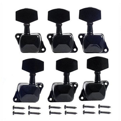 Picture of Musiclily 3+3 Semiclosed Guitar Tuners 3L3R String Tuning Pegs Keys Machine Heads Set for Epiphone Les Paul Electric Guitar or Acoustic Guitar, Black