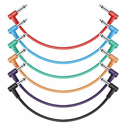 Picture of Donner 12 Inch Colored Guitar Effect Pedal Patch Cables 6 Packs