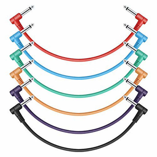 Picture of Donner 12 Inch Colored Guitar Effect Pedal Patch Cables 6 Packs