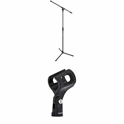 Picture of AmazonBasics Tripod Boom Microphone Stand with Large Barrel Style Microphone Clip