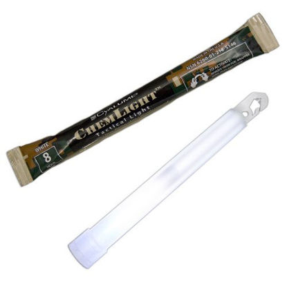 Picture of Cyalume ChemLight Military Grade Chemical Light Sticks - 8 Hour Duration Light Sticks Provide Intense Light, Ideal as Emergency or Safety Lights, for Tactical Applications, Hiking or Camping and Much More, Standard Issue for U.S. Military Personnel - Whit