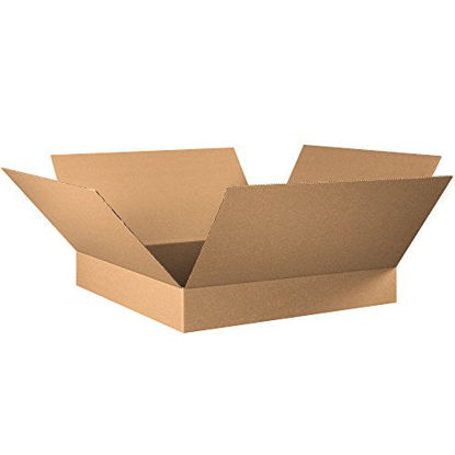 Picture of Partners Brand P30306 Flat Corrugated Boxes, 30"L x 30"W x 6"H, Kraft (Pack of 15)