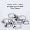 Picture of Selizo 40Pcs Hose Clamp Including 7 Sizes Adjustable Pipe Tube Clamps 304 Stainless Steel Hose Clips
