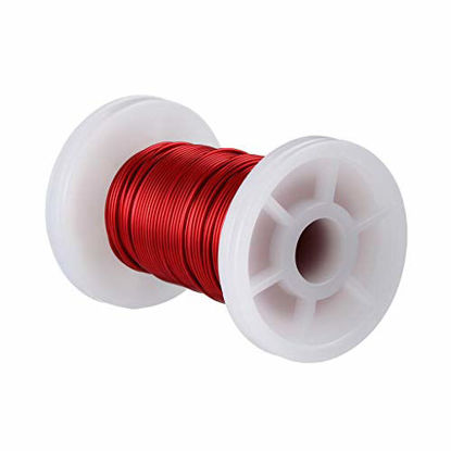 Picture of BNTECHGO 18 AWG Magnet Wire - Enameled Copper Wire - Enameled Magnet Winding Wire - 2 oz - 0.0393" Diameter 1 Spool Coil Red Temperature Rating 155 Widely Used for Transformers Inductors