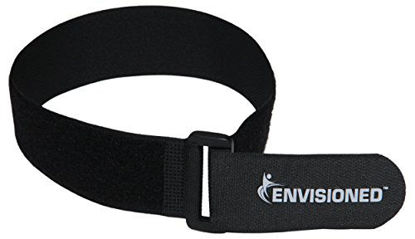 Picture of ENVISIONED Reusable Cinch Straps 3" x 72" - 4 Pack, Multipurpose Strong Gripping, Quality Hook and Loop Securing Straps (Black)