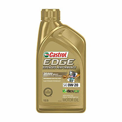 Picture of Castrol 152D7D Edge Extended Performance 0W-20 Advanced Full Synthetic Motor Oil, 1 Quart, 6 Pack