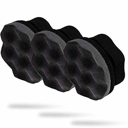 Picture of Adam's Pro Tire Hex Grip Applicator (3 Pack) - Tire Shine Car Detailing Foam Sponge Tool | Car Cleaning Supplies After Car Wash Tire Cleaner | for Vinyl Rubber & Trim Accessories | Wheel Cleaner Rim