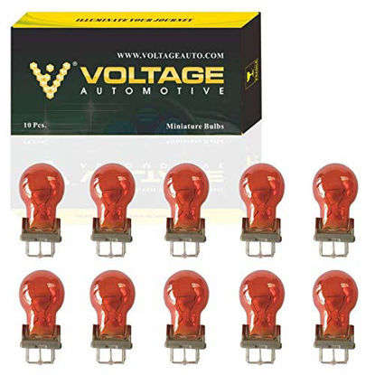 Picture of (10 Pack) 3156A 3156NA 3156 Amber Automotive Tail Light Brake Light Turn Signal Side Marker Light Bulbs - Voltage Automotive - Standard Replacement