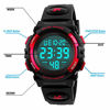 Picture of Boys Digital Watch Outdoor Sports 50M Waterproof Electronic Watches Alarm Clock 12/24 H Stopwatch Calendar Boy Wristwatch - Red