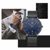 Picture of Watch, Mens Watch, Minimalist Fashion Simple Wrist Watch Analog Date with Stainless Steel Mesh Band