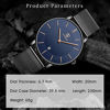 Picture of Watch, Mens Watch, Minimalist Fashion Simple Wrist Watch Analog Date with Stainless Steel Mesh Band