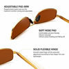 Picture of SUNGAIT Ultra Lightweight Rectangular Polarized Sunglasses UV400 Protection (Gold Frame Brown Lens, 62) Metal Frame 2458 JKC