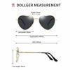 Picture of Dollger Heart Sunglasses for Women Polarized Style Mirror Lens Metal Gold Frame