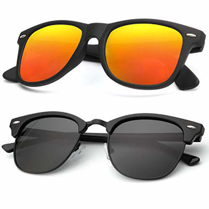 Picture of Polarized Sunglasses for Men and Women Semi-Rimless Frame Driving Sun glasses 100% UV Blocking