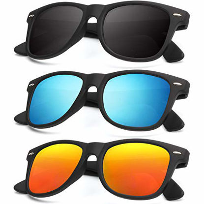 Picture of Polarized Sunglasses for Men and Women Matte Finish Sun Glasses Color Mirror Lens 100% UV Blocking
