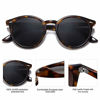 Picture of SOJOS Classic Retro Round Polarized Sunglasses UV400 Mirrored Lens SJ2069 ALL ME with Dark Tortoise Frame/Grey Lens with Rivets