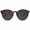 Picture of SOJOS Classic Retro Round Polarized Sunglasses UV400 Mirrored Lens SJ2069 ALL ME with Dark Tortoise Frame/Grey Lens with Rivets