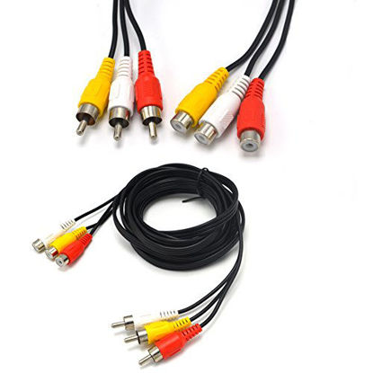 Picture of Padarsey 10ft 3RCA Male to Female Audio Composite Extension Video Cable DVD